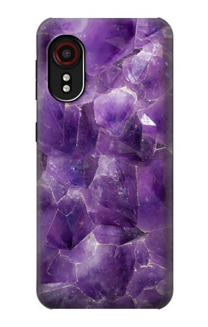 S3713 Graphique violet améthyste à quartz imprimé Etui Coque Housse pour Samsung Galaxy Xcover 5