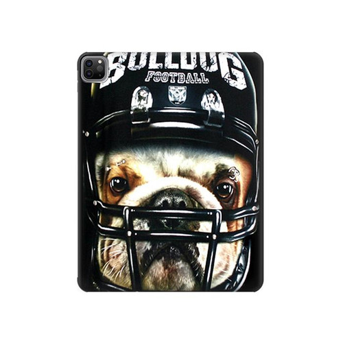 S0098 Bouledogue Football américain Etui Coque Housse pour iPad Pro 12.9 (2022,2021,2020,2018, 3rd, 4th, 5th, 6th)