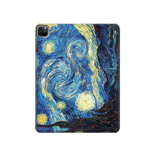 S0213 Van Gogh Starry Nights Etui Coque Housse pour iPad Pro 12.9 (2022,2021,2020,2018, 3rd, 4th, 5th, 6th)