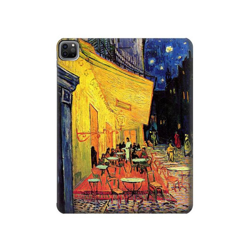 S0929 Van Gogh Café Terrasse Etui Coque Housse pour iPad Pro 12.9 (2022,2021,2020,2018, 3rd, 4th, 5th, 6th)