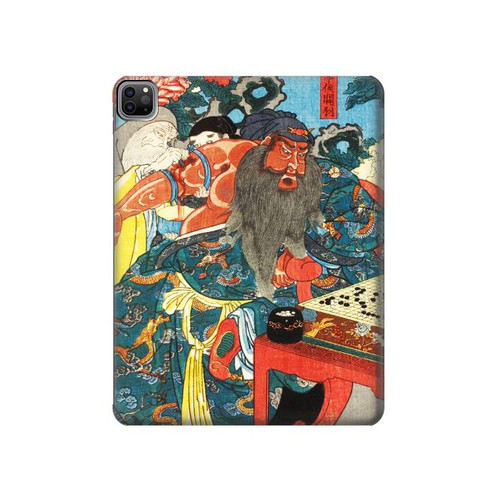 S1826 Utagawa Kuniyoshi Guan Yu Etui Coque Housse pour iPad Pro 12.9 (2022,2021,2020,2018, 3rd, 4th, 5th, 6th)