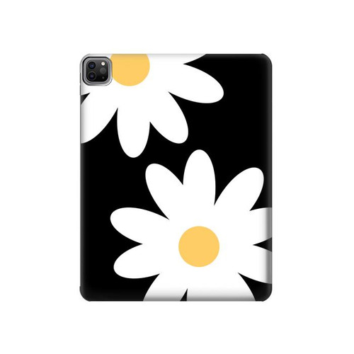 S2315 Fleurs de marguerite blanche Etui Coque Housse pour iPad Pro 12.9 (2022,2021,2020,2018, 3rd, 4th, 5th, 6th)