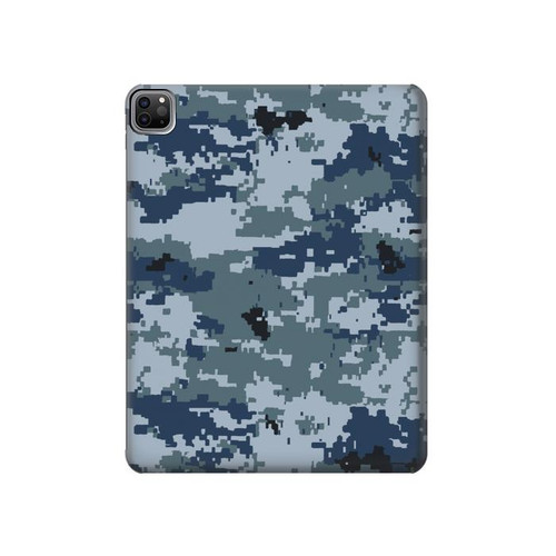 S2346 Marine Camo camouflage graphique Etui Coque Housse pour iPad Pro 12.9 (2022,2021,2020,2018, 3rd, 4th, 5th, 6th)