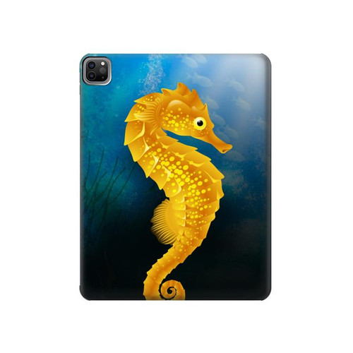 S2444 Hippocampe Monde sous-marin Etui Coque Housse pour iPad Pro 12.9 (2022,2021,2020,2018, 3rd, 4th, 5th, 6th)