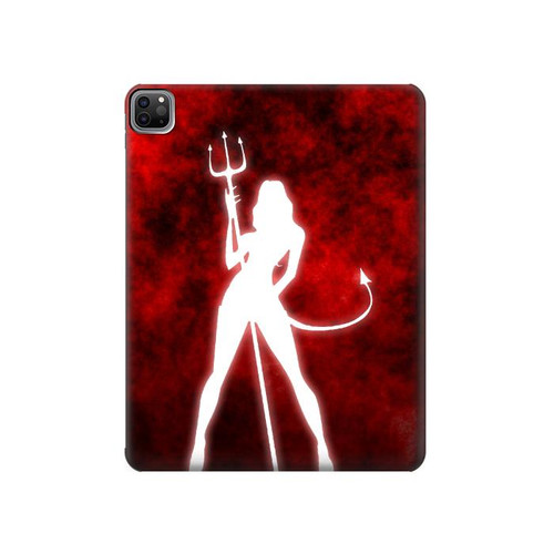 S2455 Sexy Fille du Diable Etui Coque Housse pour iPad Pro 12.9 (2022,2021,2020,2018, 3rd, 4th, 5th, 6th)