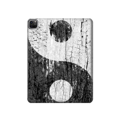S2489 Yin Yang Bois imprimé graphique Etui Coque Housse pour iPad Pro 12.9 (2022, 2021, 2020, 2018), iPad Air 13 (2025, 2024)
