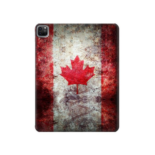 S2490 Canada Feuille d'érable Drapeau Texture Etui Coque Housse pour iPad Pro 12.9 (2022,2021,2020,2018, 3rd, 4th, 5th, 6th)