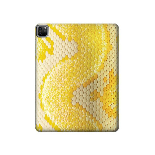 S2713 Serpent jaune imprimé graphique Peau Etui Coque Housse pour iPad Pro 12.9 (2022, 2021, 2020, 2018), Air 13 (2024)