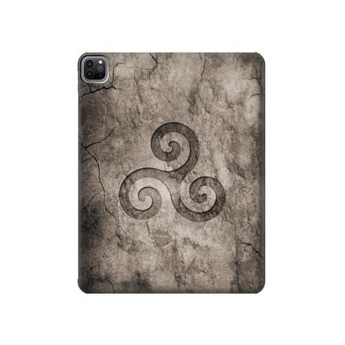 S2892 Symbole Triskele Texture de pierre Etui Coque Housse pour iPad Pro 12.9 (2022, 2021, 2020, 2018), iPad Air 13 (2025, 2024)
