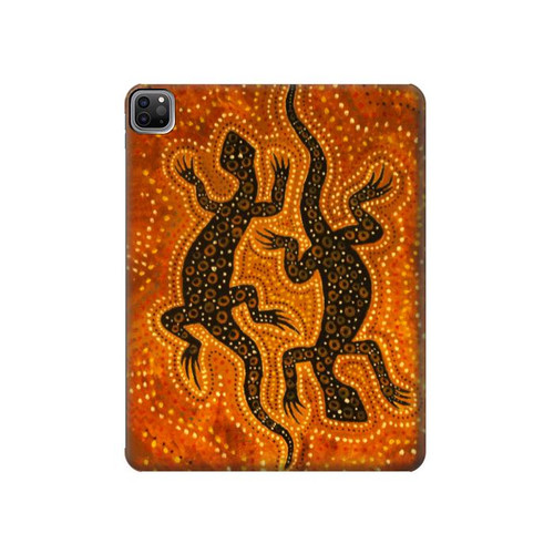 S2901 Lezard Art autochtone Etui Coque Housse pour iPad Pro 12.9 (2022, 2021, 2020, 2018), iPad Air 13 (2025, 2024)