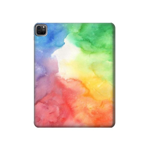 S2945 Aquarelle colorée Etui Coque Housse pour iPad Pro 12.9 (2022,2021,2020,2018, 3rd, 4th, 5th, 6th)