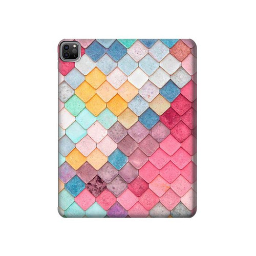 S2947 Bonbons Minimal Couleurs pastel Etui Coque Housse pour iPad Pro 12.9 (2022,2021,2020,2018, 3rd, 4th, 5th, 6th)