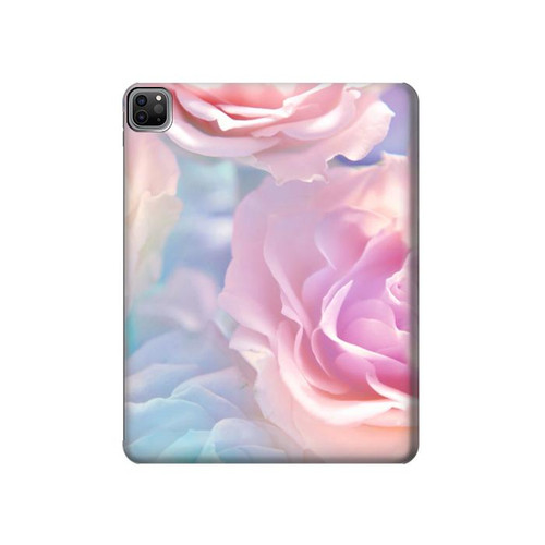 S3050 Pastel Fleurs millésimé Etui Coque Housse pour iPad Pro 12.9 (2022,2021,2020,2018, 3rd, 4th, 5th, 6th)