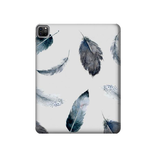 S3085 Motif de peinture Plume Etui Coque Housse pour iPad Pro 12.9 (2022, 2021, 2020, 2018), iPad Air 13 (2025, 2024)