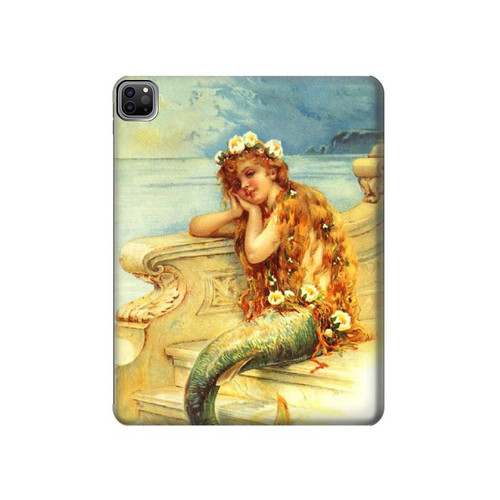 S3184 Peinture Petite Sirène Etui Coque Housse pour iPad Pro 12.9 (2022,2021,2020,2018, 3rd, 4th, 5th, 6th)