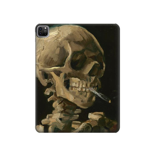 S3358 Vincent Van Gogh Skeleton cigarette Etui Coque Housse pour iPad Pro 12.9 (2022,2021,2020,2018, 3rd, 4th, 5th, 6th)