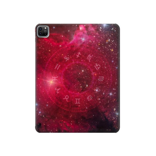 S3368 Zodiaque Rouge Galaxie Etui Coque Housse pour iPad Pro 12.9 (2022,2021,2020,2018, 3rd, 4th, 5th, 6th)