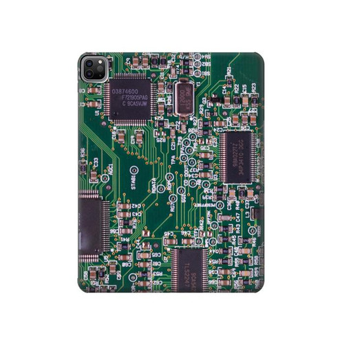 S3519 Electronique Circuit Board graphique Etui Coque Housse pour iPad Pro 12.9 (2022,2021,2020,2018, 3rd, 4th, 5th, 6th)