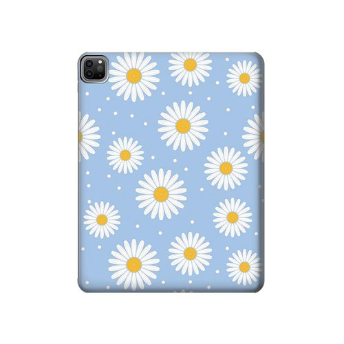 S3681 Motif de fleurs de marguerite Etui Coque Housse pour iPad Pro 12.9 (2022,2021,2020,2018, 3rd, 4th, 5th, 6th)