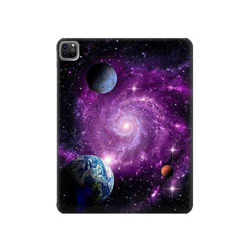 S3689 Planète spatiale Galaxy Etui Coque Housse pour iPad Pro 12.9 (2022,2021,2020,2018, 3rd, 4th, 5th, 6th)