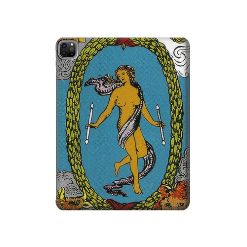 S3746 Carte de tarot le monde Etui Coque Housse pour iPad Pro 12.9 (2022,2021,2020,2018, 3rd, 4th, 5th, 6th)