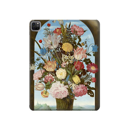 S3749 Vase de fleurs Etui Coque Housse pour iPad Pro 12.9 (2022,2021,2020,2018, 3rd, 4th, 5th, 6th)