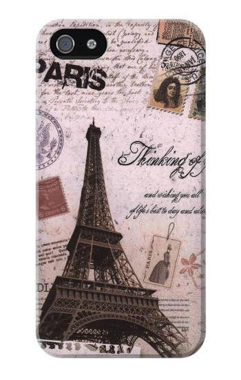 S2211 Paris Postcard Eiffel Tower Etui Coque Housse pour iPhone 5 5S SE
