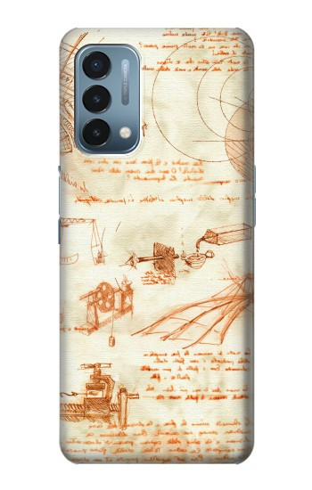 S0566 Dessin technique Da Vinci Etui Coque Housse pour OnePlus Nord N200 5G