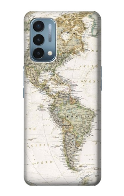 S0604 Carte du monde Etui Coque Housse pour OnePlus Nord N200 5G