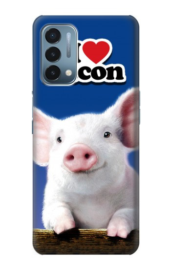 S0608 Je aime Bacon bébé mignon de porc Etui Coque Housse pour OnePlus Nord N200 5G