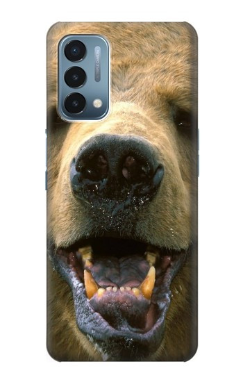 S0840 Grizzly Bear visage Etui Coque Housse pour OnePlus Nord N200 5G