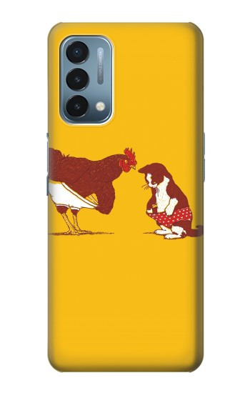 S1093 Coq de chat et blague Etui Coque Housse pour OnePlus Nord N200 5G