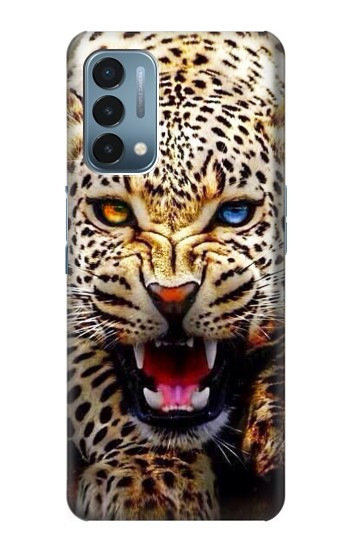 S1932 Bleu yeux Léopard Etui Coque Housse pour OnePlus Nord N200 5G