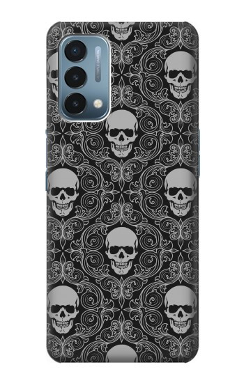 S2371 Crâne Motif monochrome Millésime Etui Coque Housse pour OnePlus Nord N200 5G