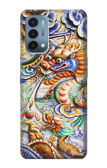 S2584 Traditionnel dragon chinois Art Etui Coque Housse pour OnePlus Nord N200 5G