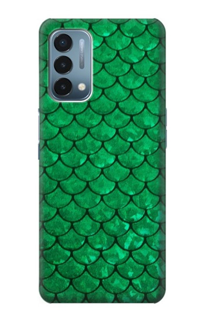 S2704 Vert poisson échelle motif graphique Etui Coque Housse pour OnePlus Nord N200 5G