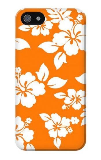 S2245 Hawaiian Hibiscus Orange Pattern Etui Coque Housse pour iPhone 5 5S SE