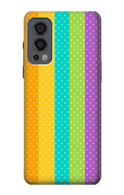 S3678 Vertical arc-en-ciel coloré Etui Coque Housse pour OnePlus Nord 2 5G