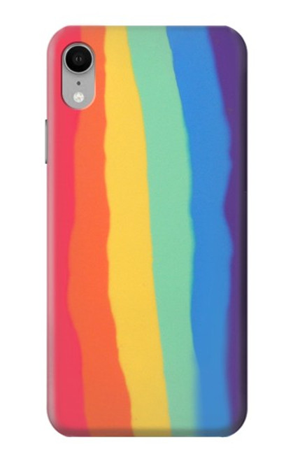 S3799 Arc-en-ciel aquarelle vertical mignon Etui Coque Housse pour iPhone XR