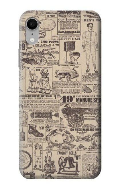 S3819 Papier Vintage rétro Etui Coque Housse pour iPhone XR
