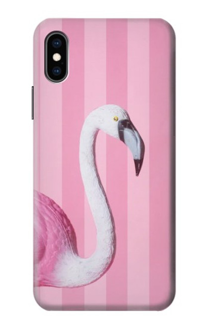 S3805 Flamant Rose Pastel Etui Coque Housse pour iPhone X, iPhone XS