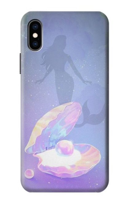 S3823 Beauté Perle Sirène Etui Coque Housse pour iPhone X, iPhone XS