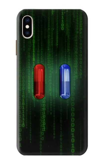 S3816 Comprimé Rouge Comprimé Bleu Capsule Etui Coque Housse pour iPhone XS Max