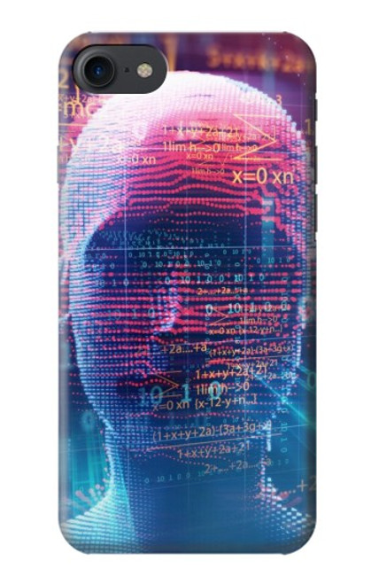 S3800 Visage humain numérique Etui Coque Housse pour iPhone 7, iPhone 8, iPhone SE (2020) (2022)