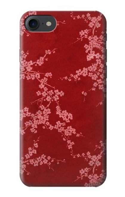 S3817 Motif de fleurs de cerisier floral rouge Etui Coque Housse pour iPhone 7, iPhone 8, iPhone SE (2020)