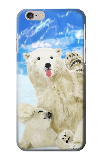 S3794 Ours polaire arctique amoureux de la peinture de phoque Etui Coque Housse pour iPhone 6 Plus, iPhone 6s Plus