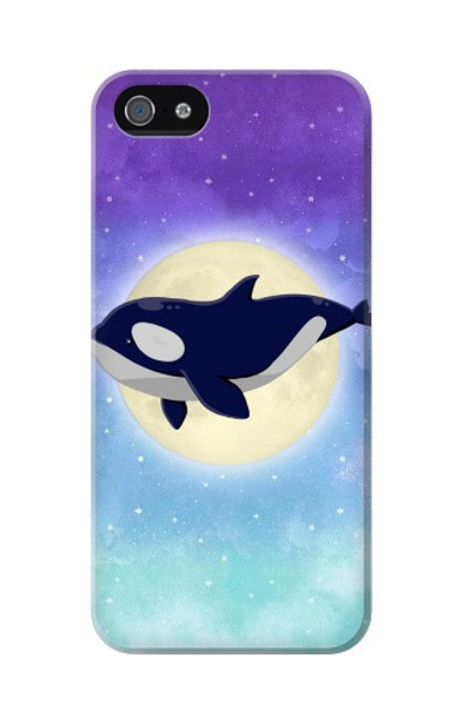 S3807 Killer Whale Orca Lune Pastel Fantaisie Etui Coque Housse pour iPhone 5 5S SE