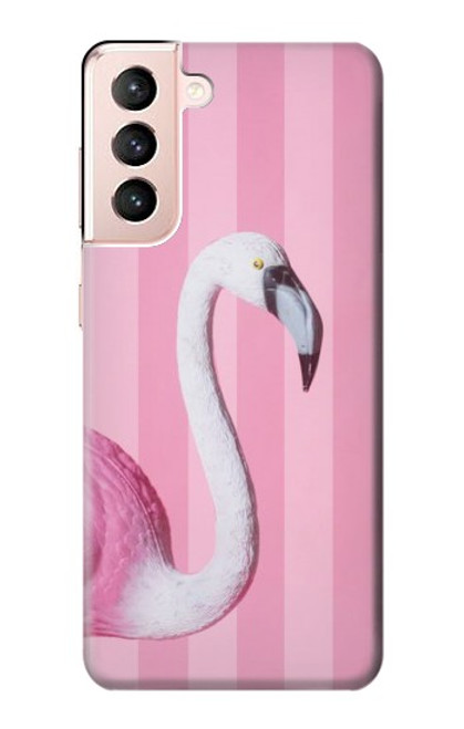 S3805 Flamant Rose Pastel Etui Coque Housse pour Samsung Galaxy S21 5G