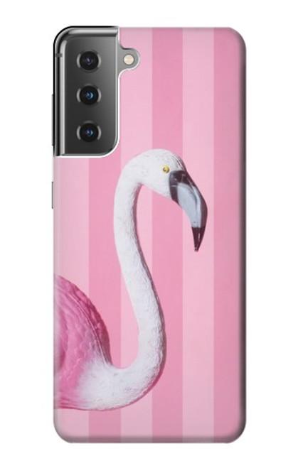 S3805 Flamant Rose Pastel Etui Coque Housse pour Samsung Galaxy S21 Plus 5G, Galaxy S21+ 5G