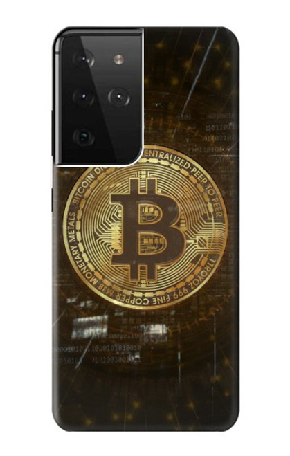 S3798 Crypto-monnaie Bitcoin Etui Coque Housse pour Samsung Galaxy S21 Ultra 5G
